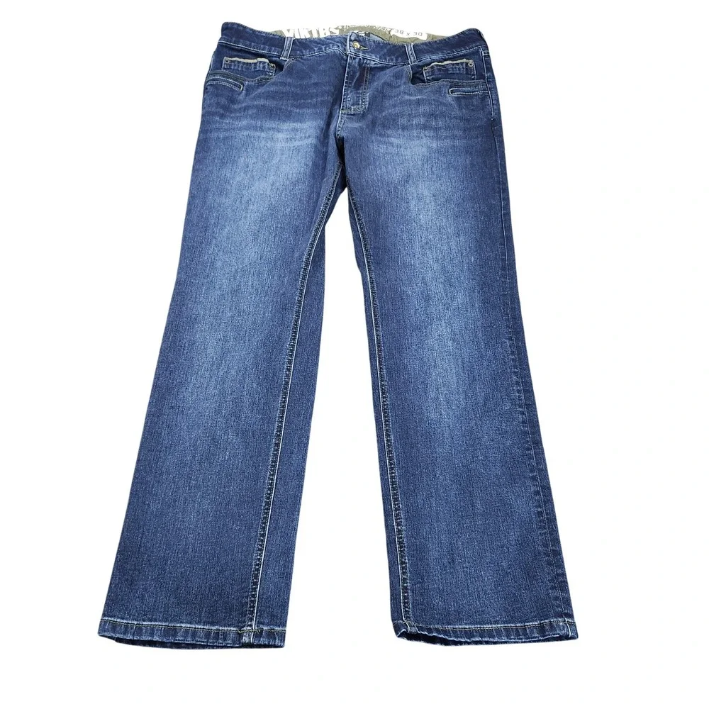 Taculus CCW Coolmax Jeans Mens 39x30 Blue Medium Wash Straight Denim Casual